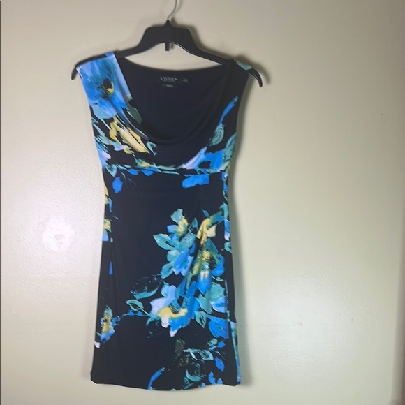 Ralph Lauren Black and Blue Sheath Mini Dress - Picture 1 of 5